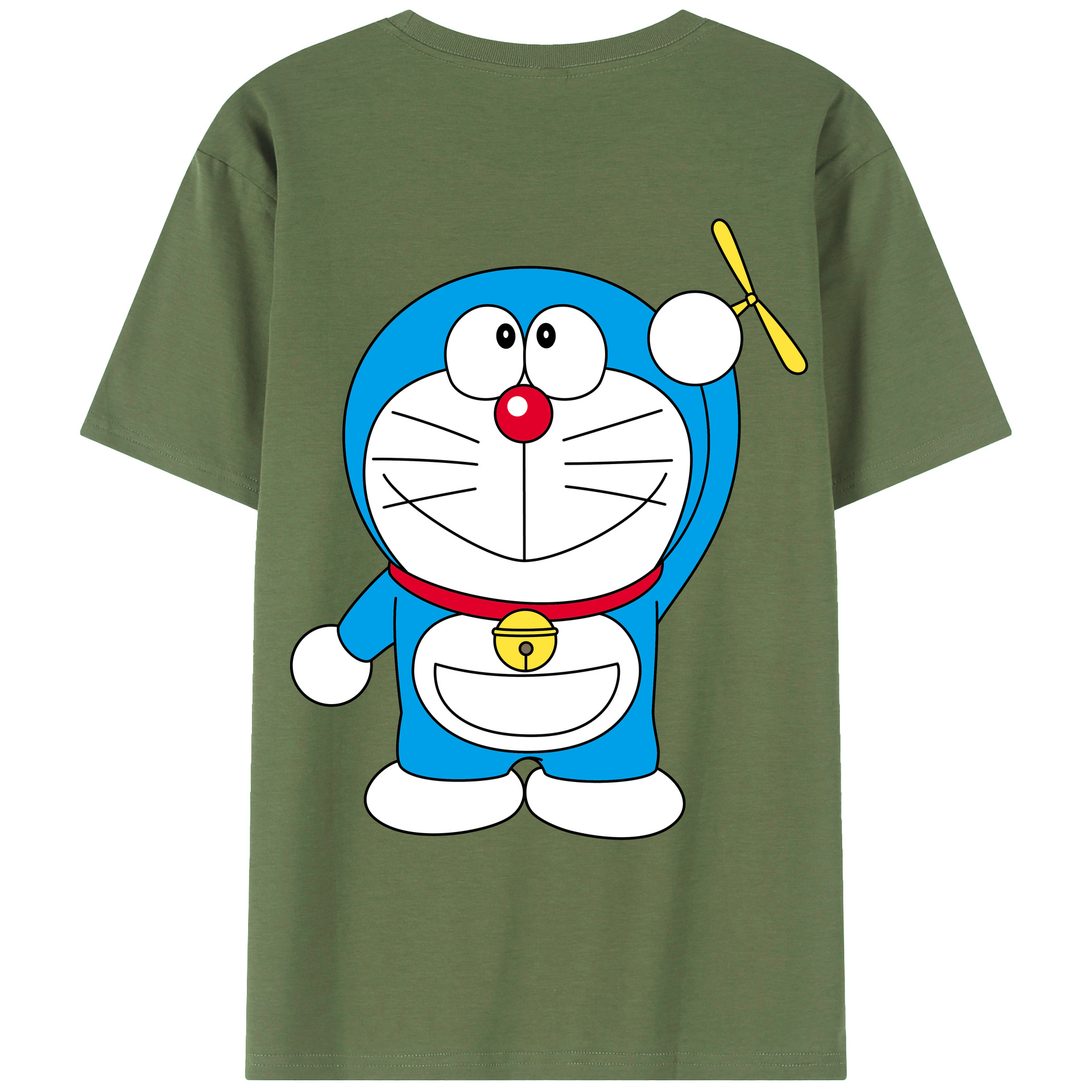 （画像用） ドラえもん Doraemon 綿100％ メンズ半袖Tシャツ（バックプリント） 通気性